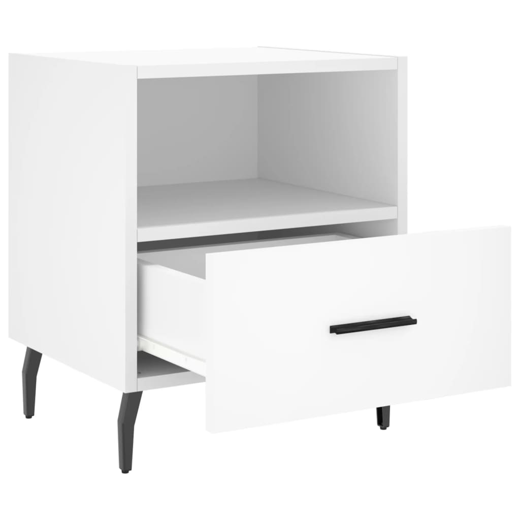 Comodino Bianco 40x35x47,5 cm in Legno Multistrato