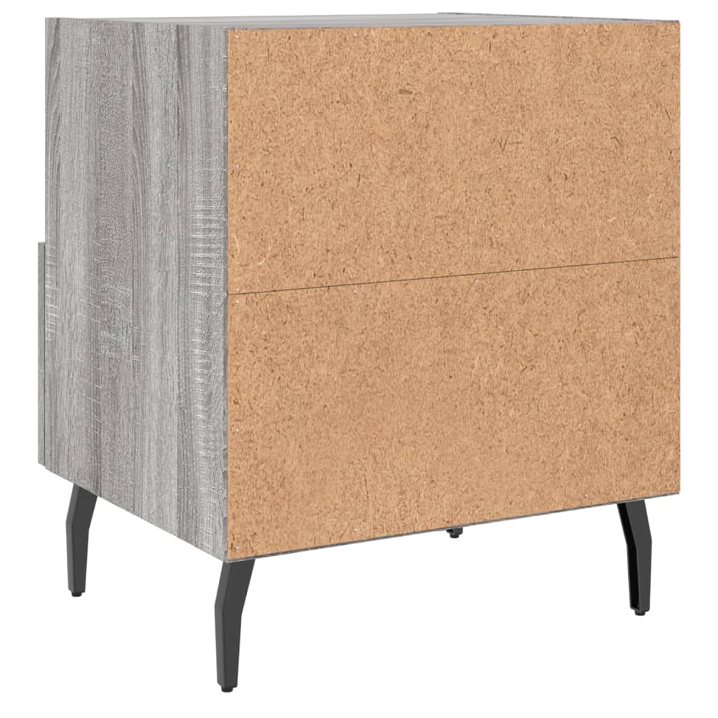 Comodino Grigio Sonoma 40x35x47,5 cm in Legno Multistrato