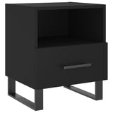 Comodino Nero 40x35x47,5 cm in Legno Multistrato