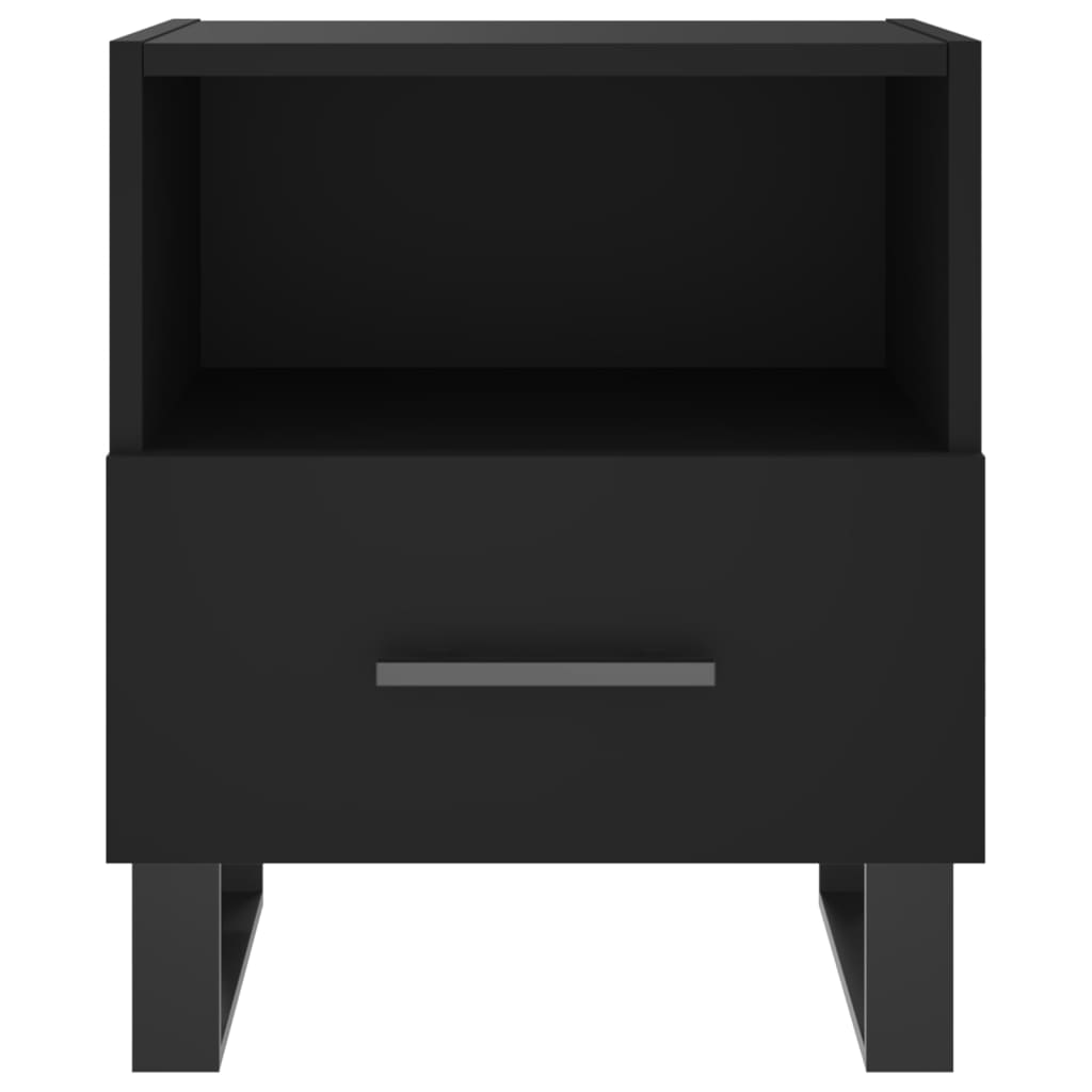 Comodino Nero 40x35x47,5 cm in Legno Multistrato