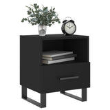 Comodino Nero 40x35x47,5 cm in Legno Multistrato