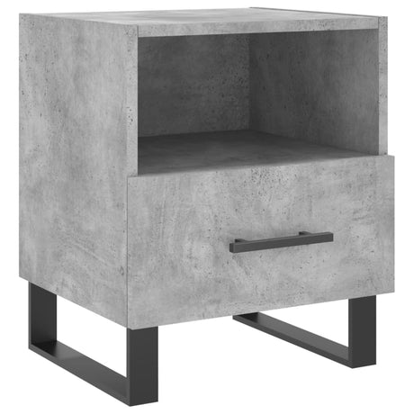 Comodino Grigio Cemento 40x35x47,5 cm in Legno Multistrato