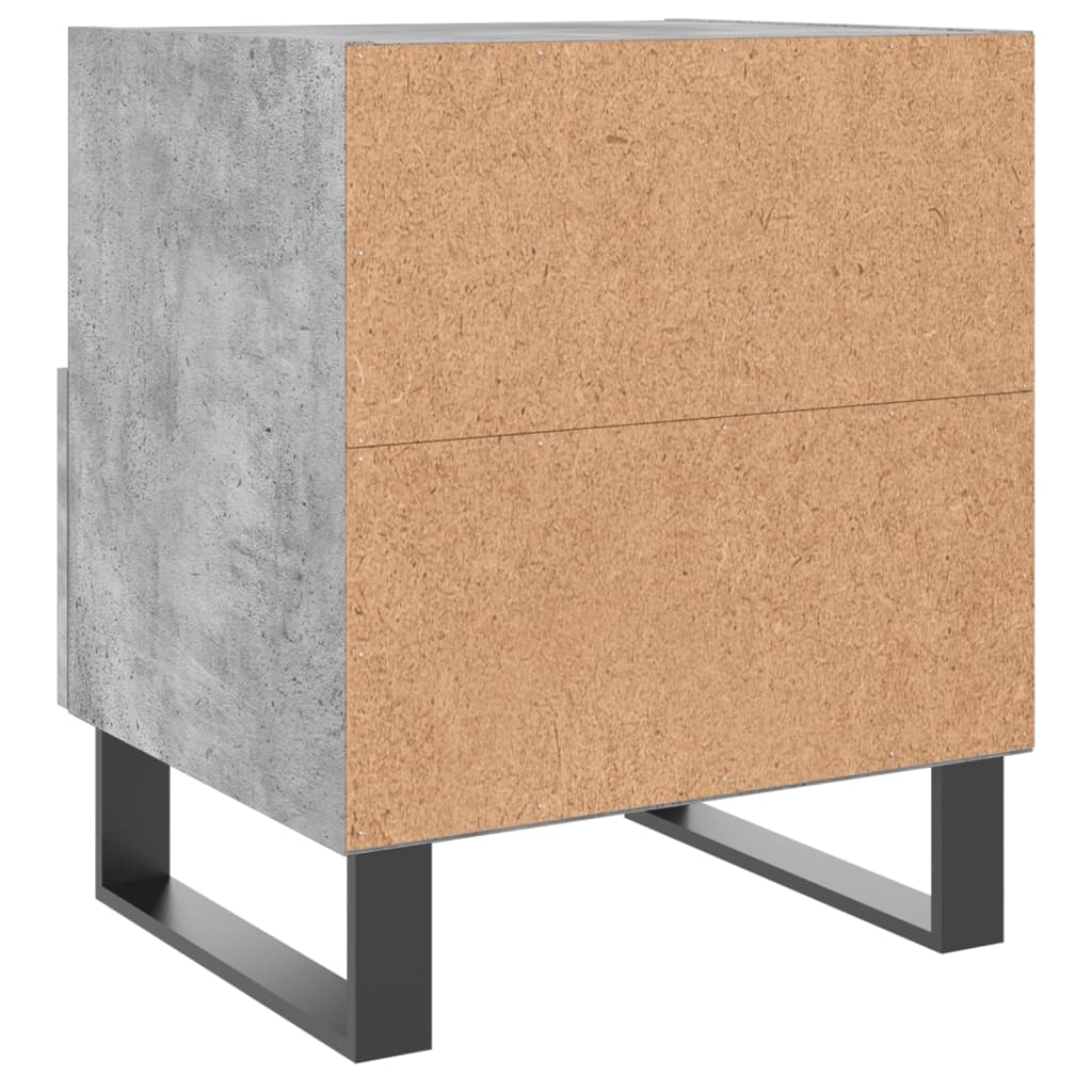 Comodino Grigio Cemento 40x35x47,5 cm in Legno Multistrato