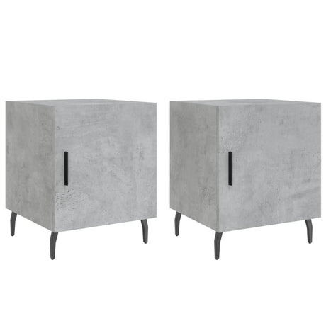 Comodini 2 pz Grigio Cemento 40x40x50 cm in Legno Multistrato