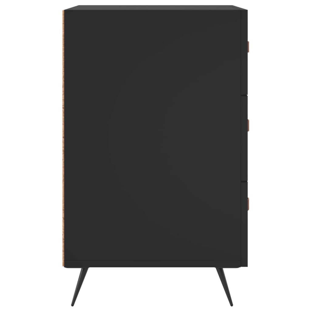 Comodino Nero 40x40x66 cm in Legno Multistrato