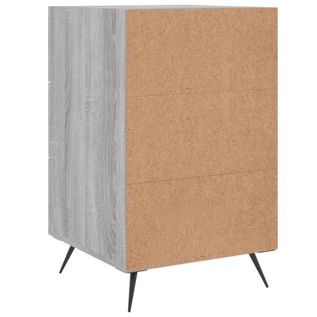 Comodino Grigio Sonoma 40x40x66 cm in Legno Multistrato