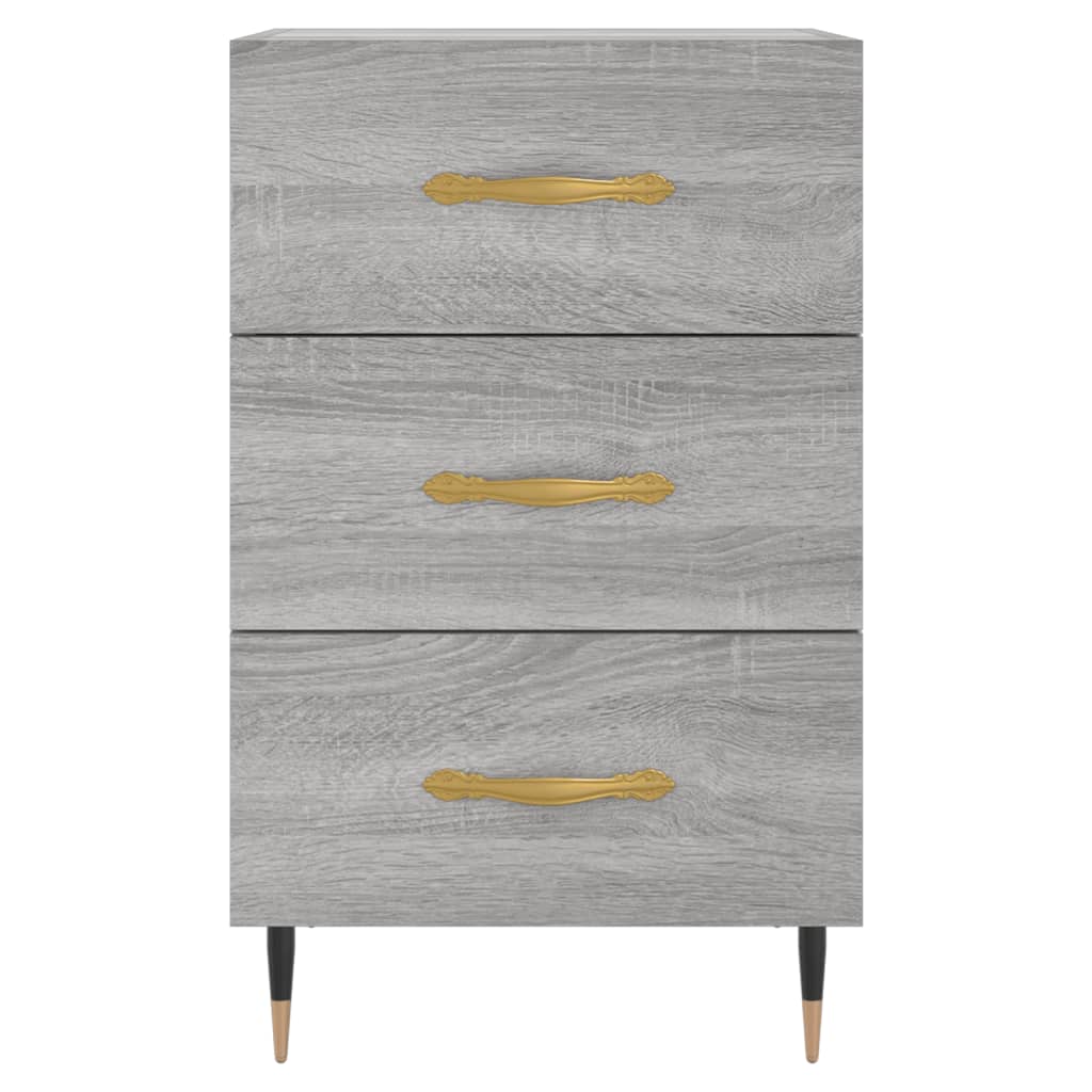 Comodino Grigio Sonoma 40x40x66 cm in Legno Multistrato