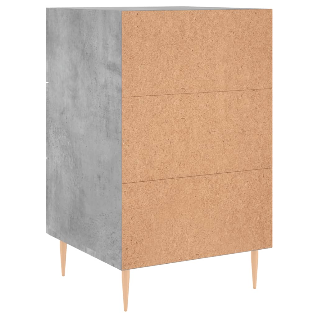 Comodino Grigio Cemento 40x40x66 cm in Legno Multistrato