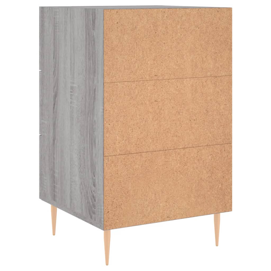 Comodino Grigio Sonoma 40x40x66 cm in Legno Multistrato