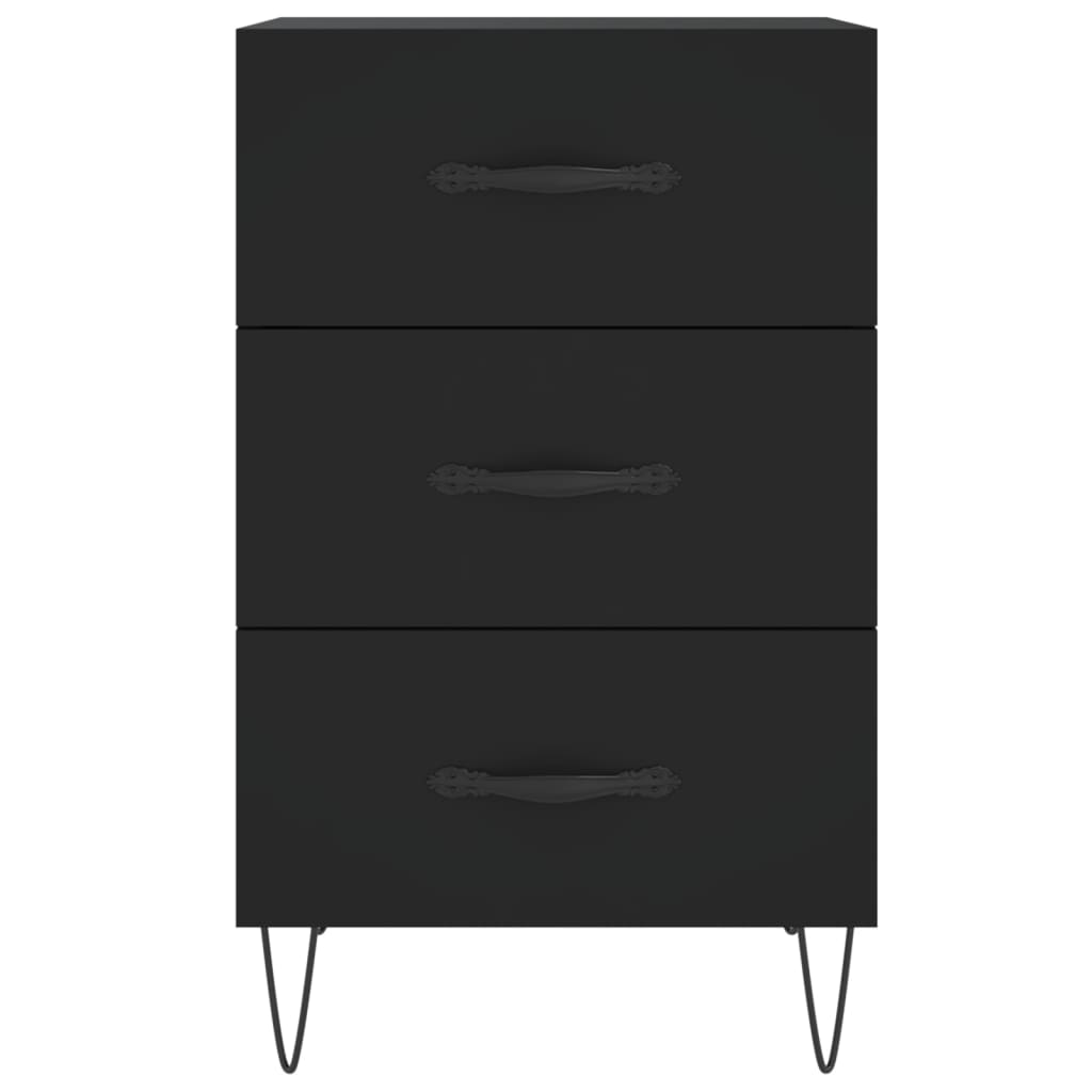 Comodino Nero 40x40x66 cm in Legno Multistrato