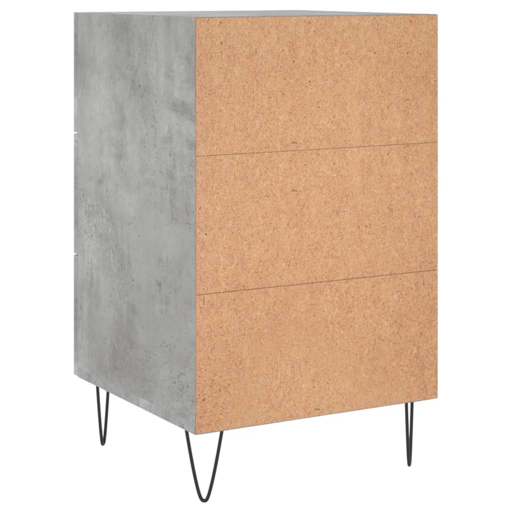 Comodino Grigio Cemento 40x40x66 cm in Legno Multistrato