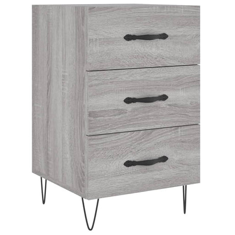 Comodino Grigio Sonoma 40x40x66 cm in Legno Multistrato