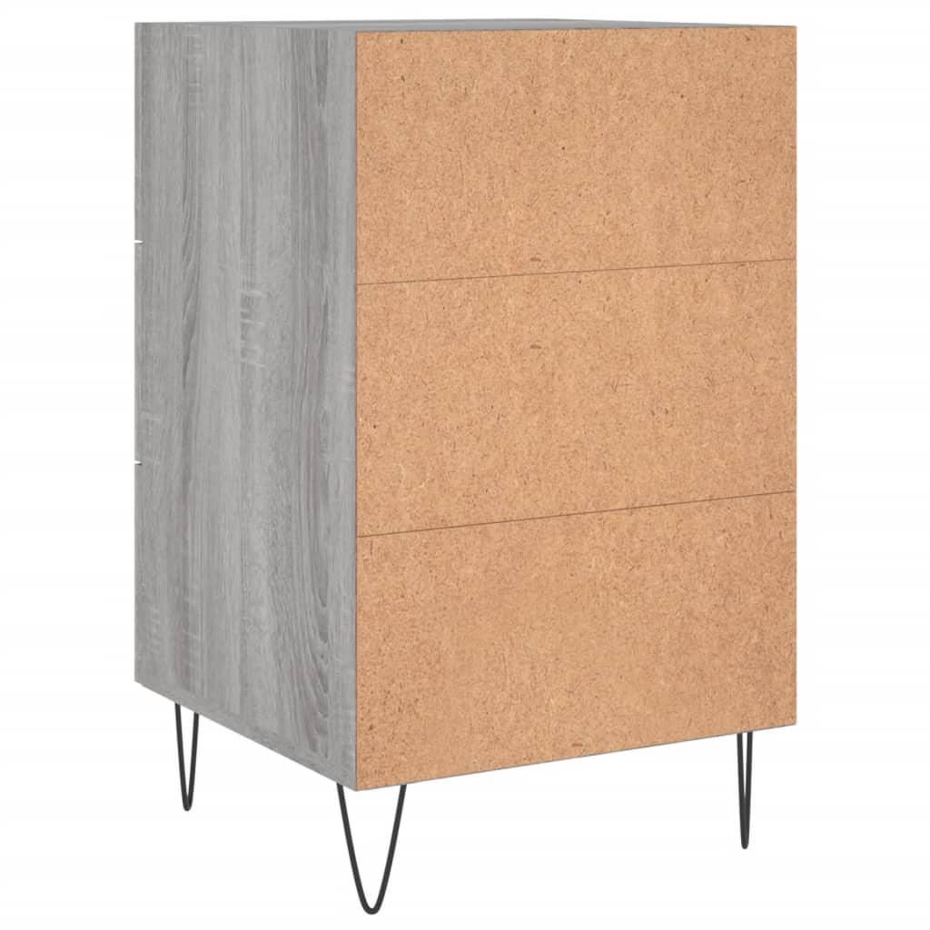 Comodino Grigio Sonoma 40x40x66 cm in Legno Multistrato