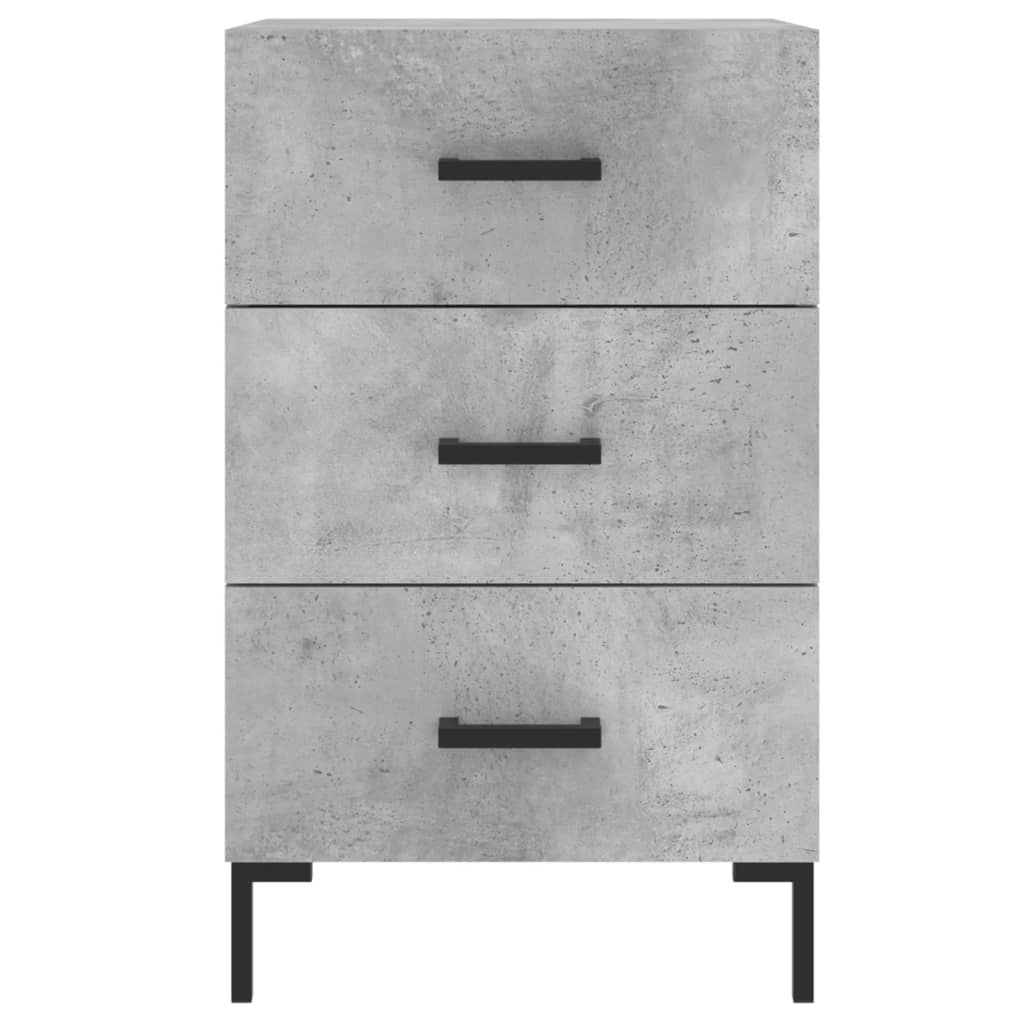 Comodino Grigio Cemento 40x40x66 cm in Legno Multistrato