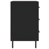 Comodino Nero 40x40x66 cm in Legno Multistrato