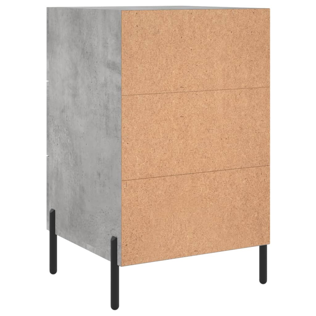 Comodino Grigio Cemento 40x40x66 cm in Legno Multistrato