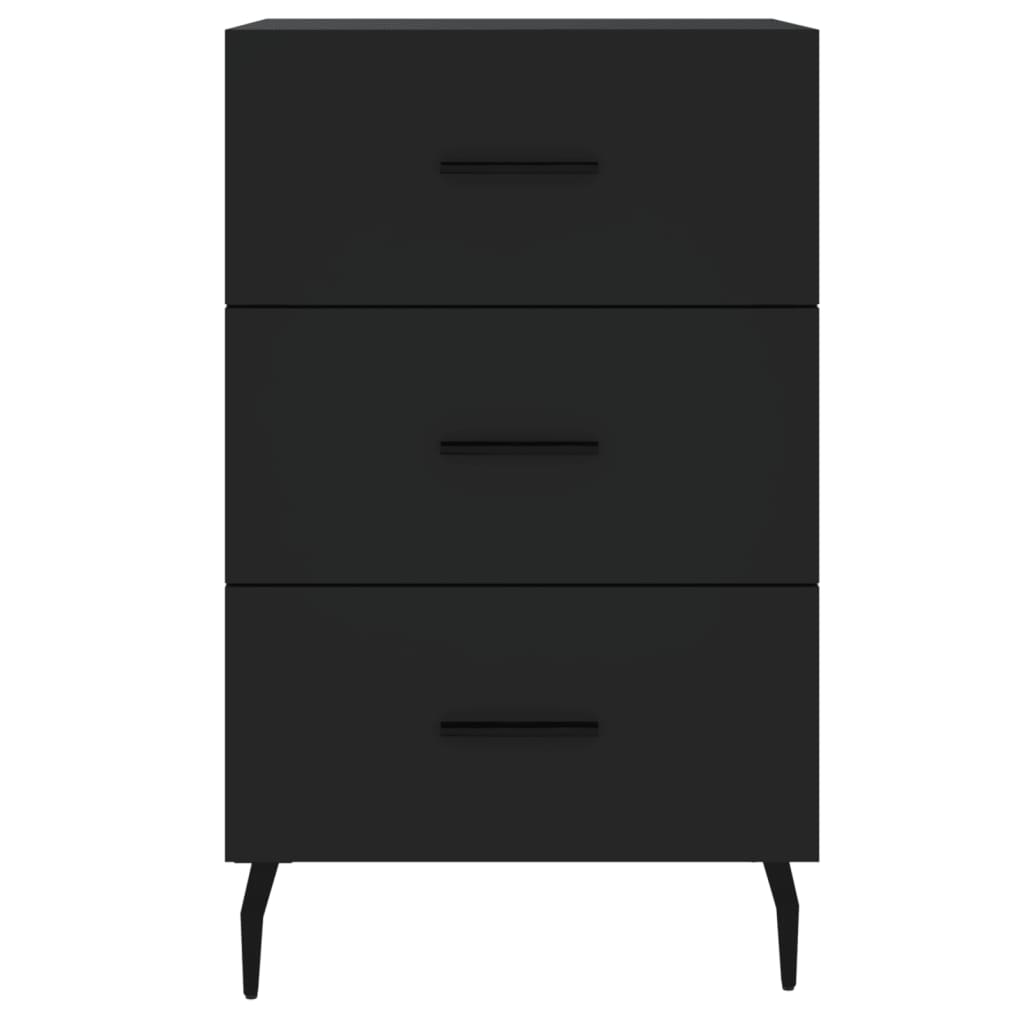 Comodino Nero 40x40x66 cm in Legno Multistrato