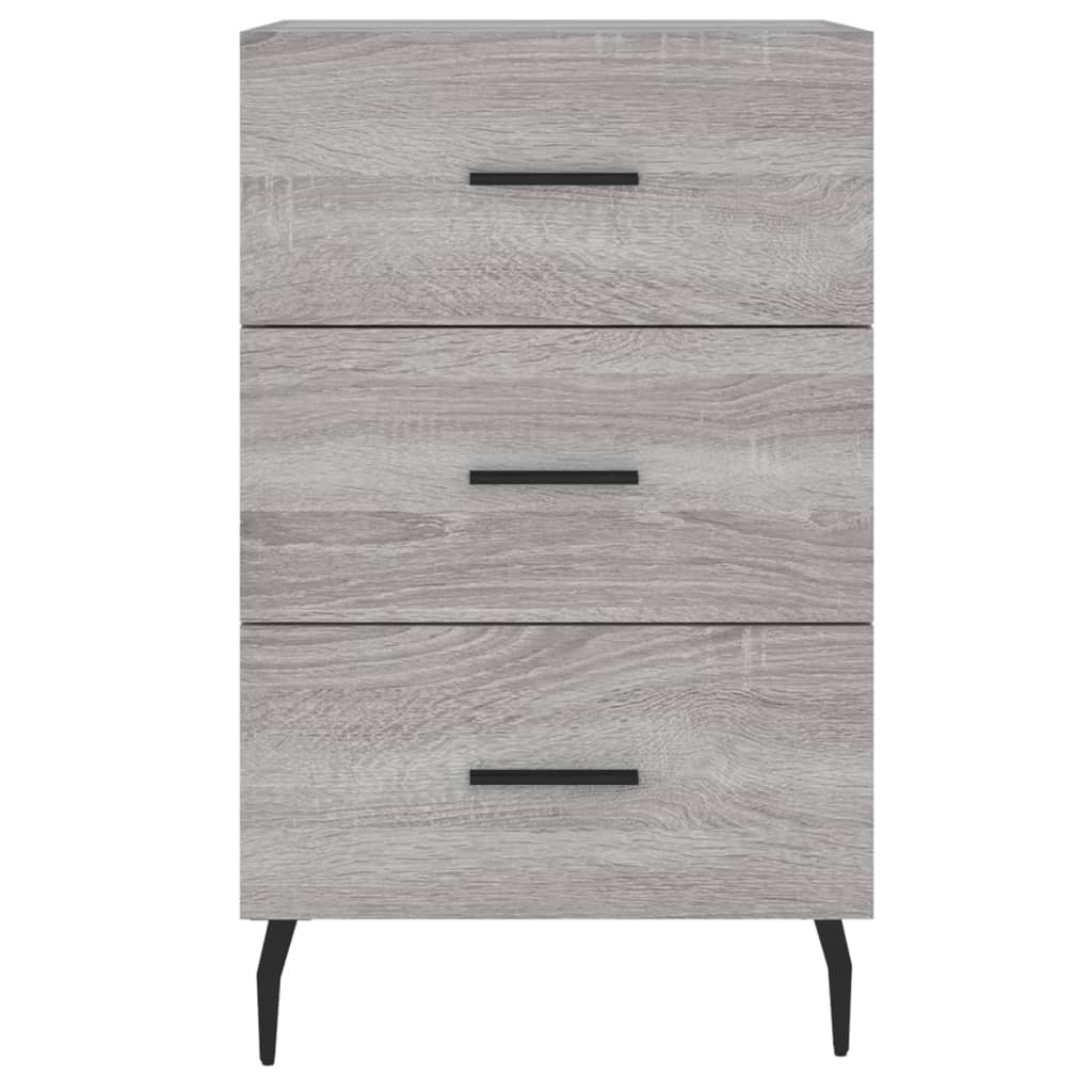 Comodino Grigio Sonoma 40x40x66 cm in Legno Multistrato