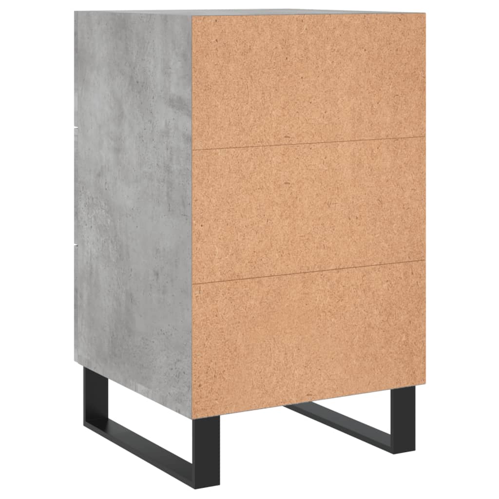 Comodino Grigio Cemento 40x40x66 cm in Legno Multistrato