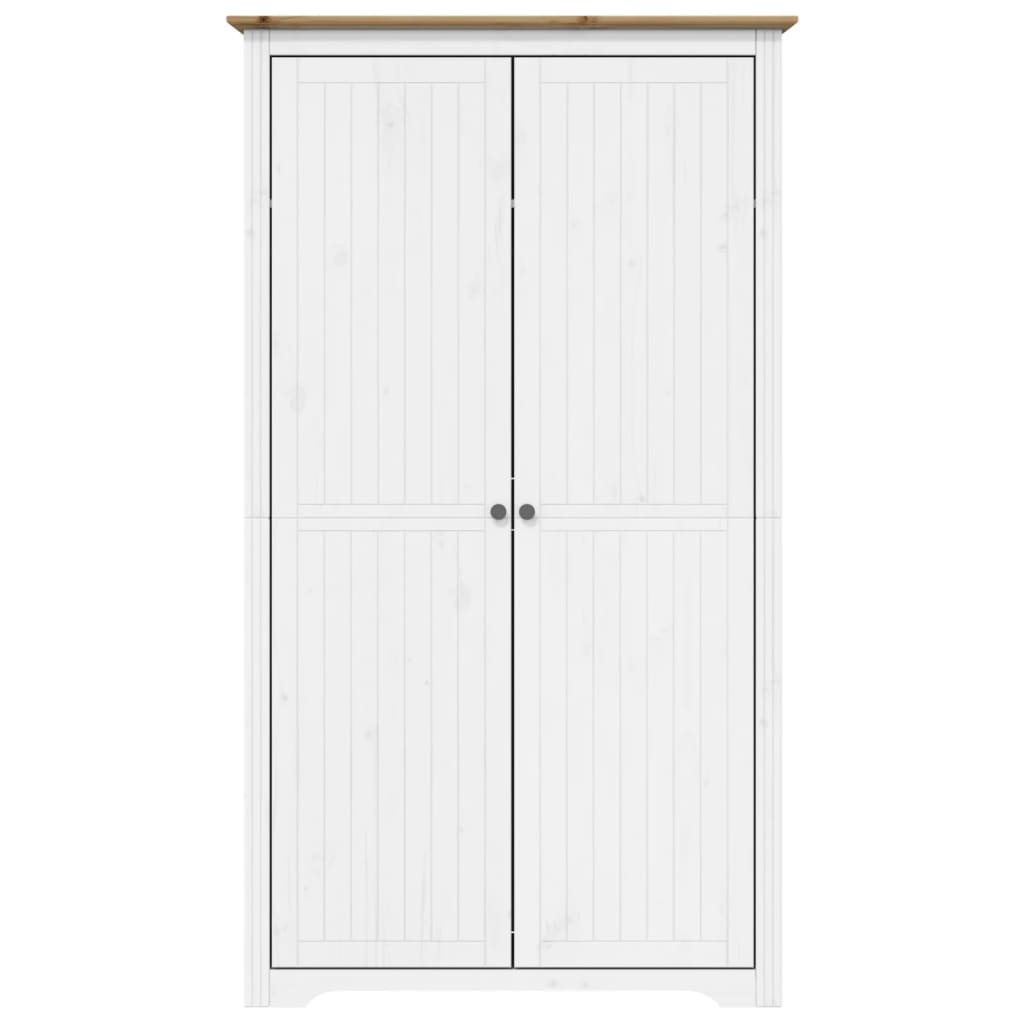 Armadio BODO 99x53,5x173 cm Legno Massello Pino Bianco Marrone