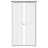 Armadio BODO 99x53,5x173 cm Legno Massello Pino Bianco Marrone