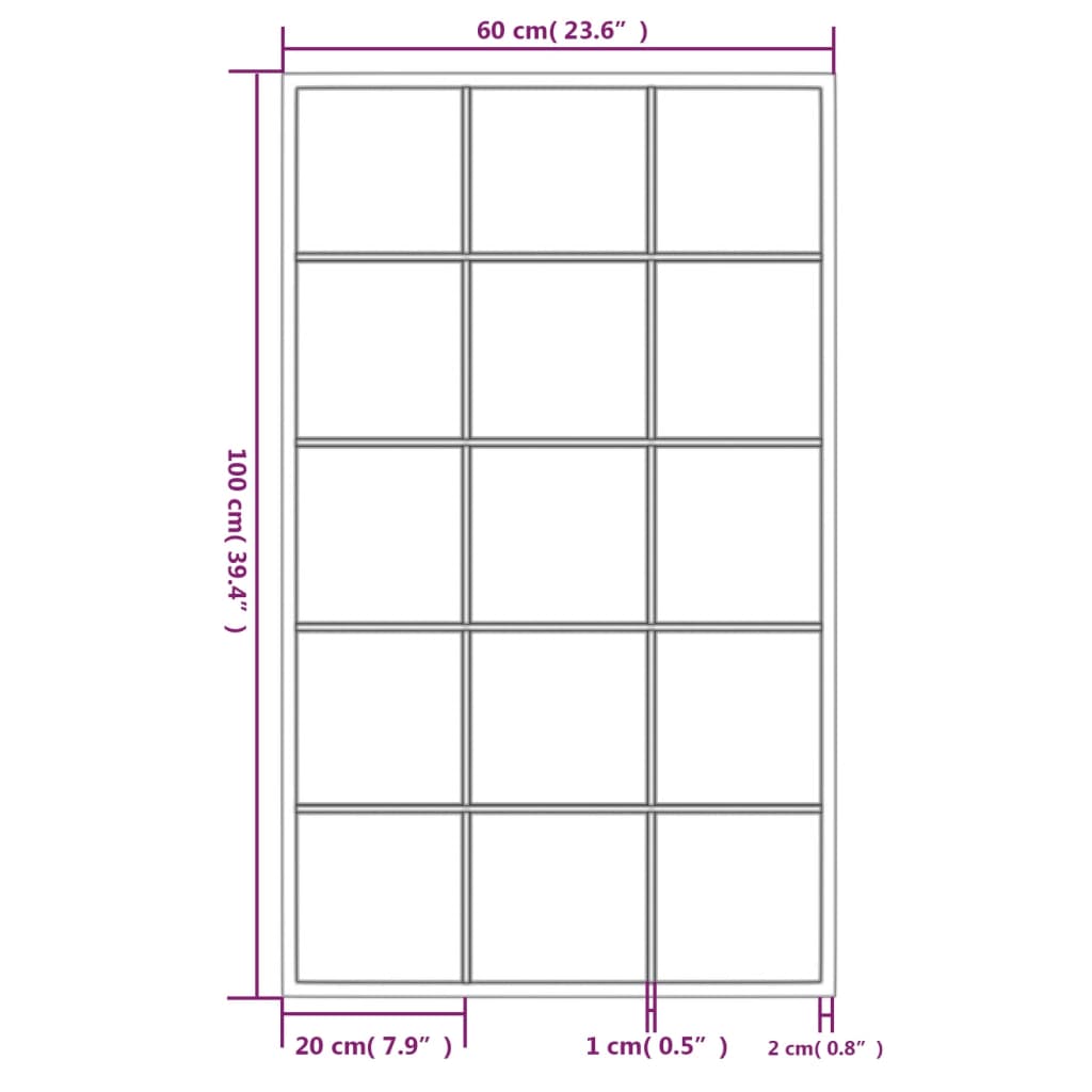 Specchi a Parete 2 pz Neri 100x60 cm in Metallo