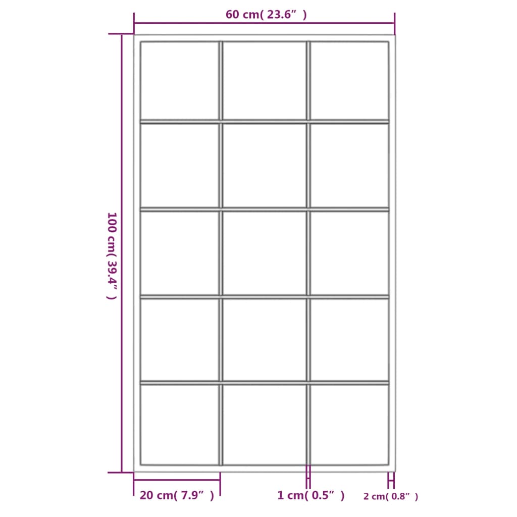 Specchi a Parete 3 pz Neri 100x60 cm in Metallo