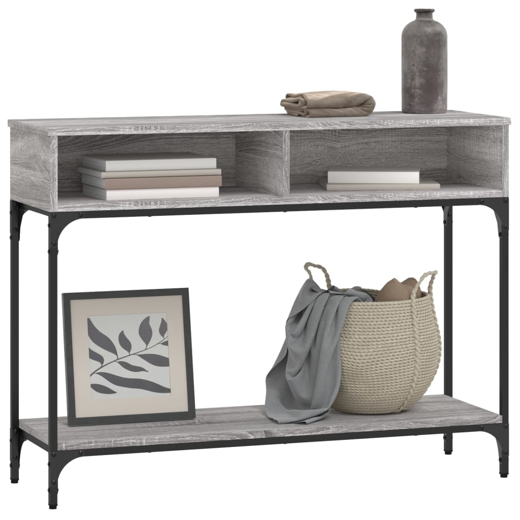 Tavolino Consolle Grigio Sonoma 100x30,5x75cm Legno Multistrato