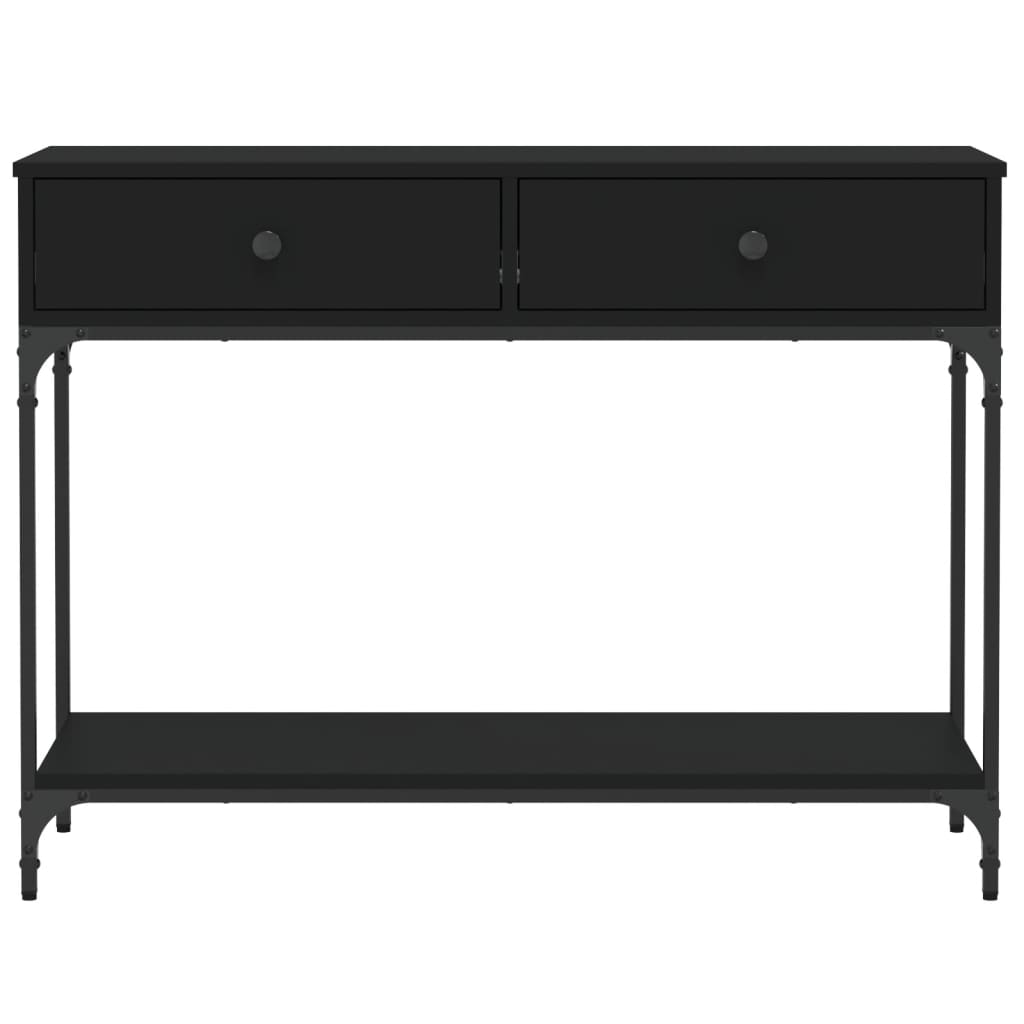 Tavolino Consolle Nero 100x34,5x75 cm in Legno Multistrato