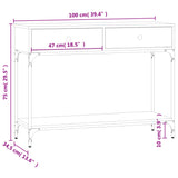 Tavolino Consolle Rovere Fumo 100x34,5x75cm Legno Multistrato