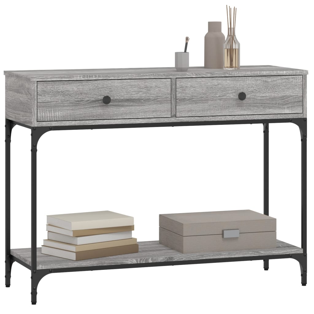 Tavolino Consolle Grigio Sonoma 100x34,5x75cm Legno Multistrato