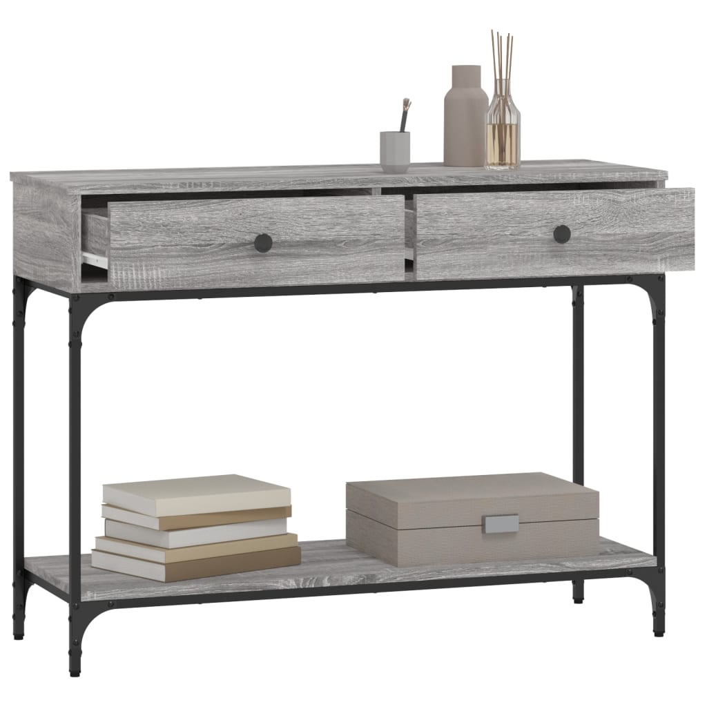 Tavolino Consolle Grigio Sonoma 100x34,5x75cm Legno Multistrato