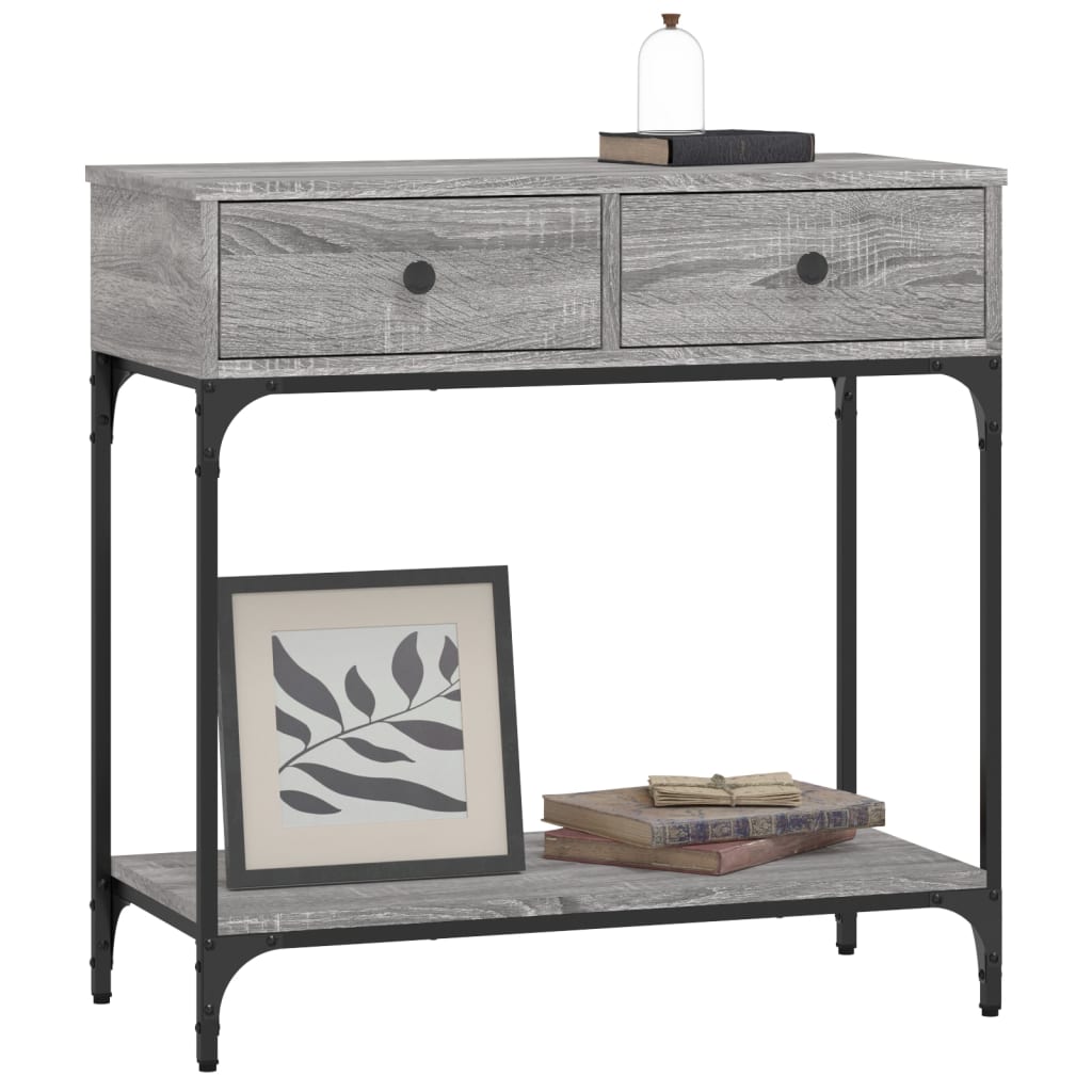 Tavolino Consolle Grigio Sonoma 75x34,5x75cm Legno Multistrato