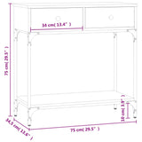 Tavolino Consolle Grigio Sonoma 75x34,5x75cm Legno Multistrato