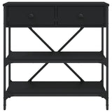 Tavolino Consolle Nero 75x34,5x75 cm in Legno Multistrato