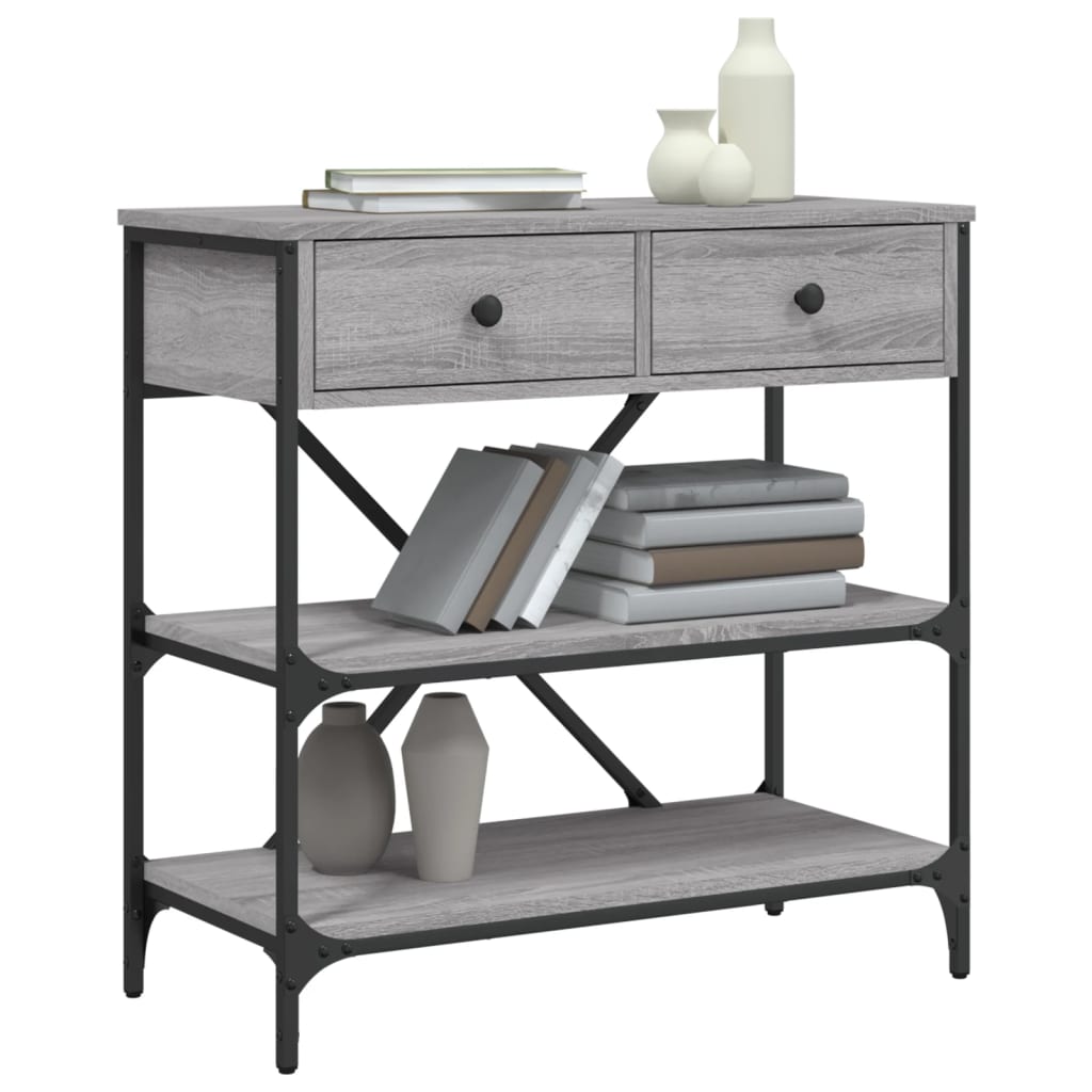 Tavolino Consolle Grigio Sonoma 75x34,5x75cm Legno Multistrato