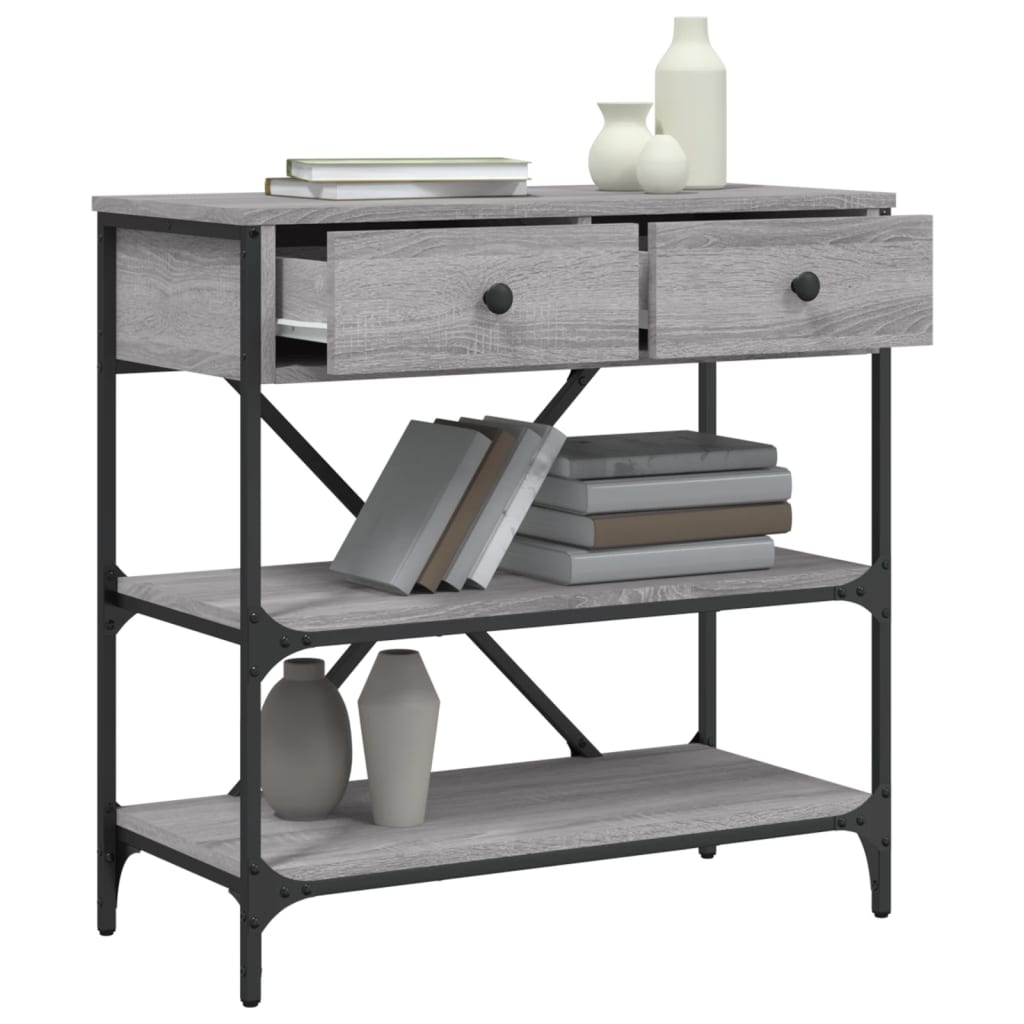 Tavolino Consolle Grigio Sonoma 75x34,5x75cm Legno Multistrato