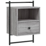 Comodini a Muro 2 pz Grigio Sonoma 40x30x61cm Legno Multistrato