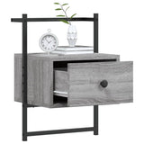 Comodini a Muro 2 pz Grigio Sonoma 35x30x51cm Legno Multistrato