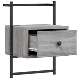 Comodini a Muro 2 pz Grigio Sonoma 35x30x51cm Legno Multistrato