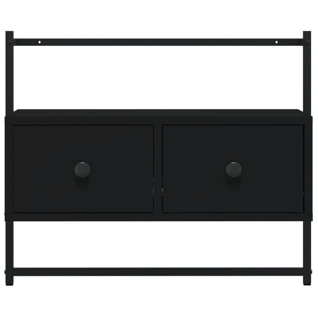 Mobile TV a Muro Nero 60,5x30x51 cm in Legno Multistrato