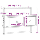 Mobile TV a Muro Rovere Sonoma 60,5x30x51 cm Legno Multistrato