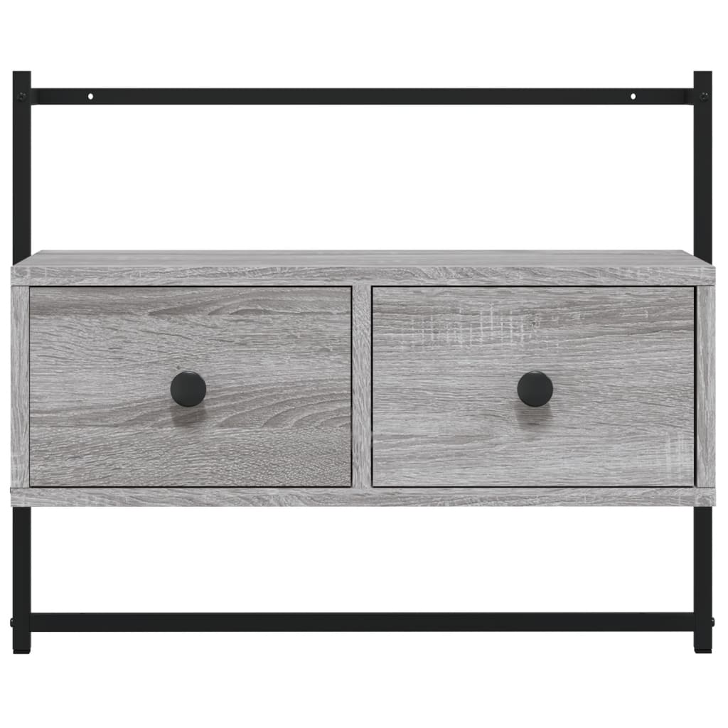 Mobile TV a Muro Grigio Sonoma 60,5x30x51 cm Legno Multistrato