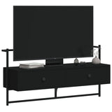 Mobile TV a Muro Nero 100,5x30x51 cm in Legno Multistrato