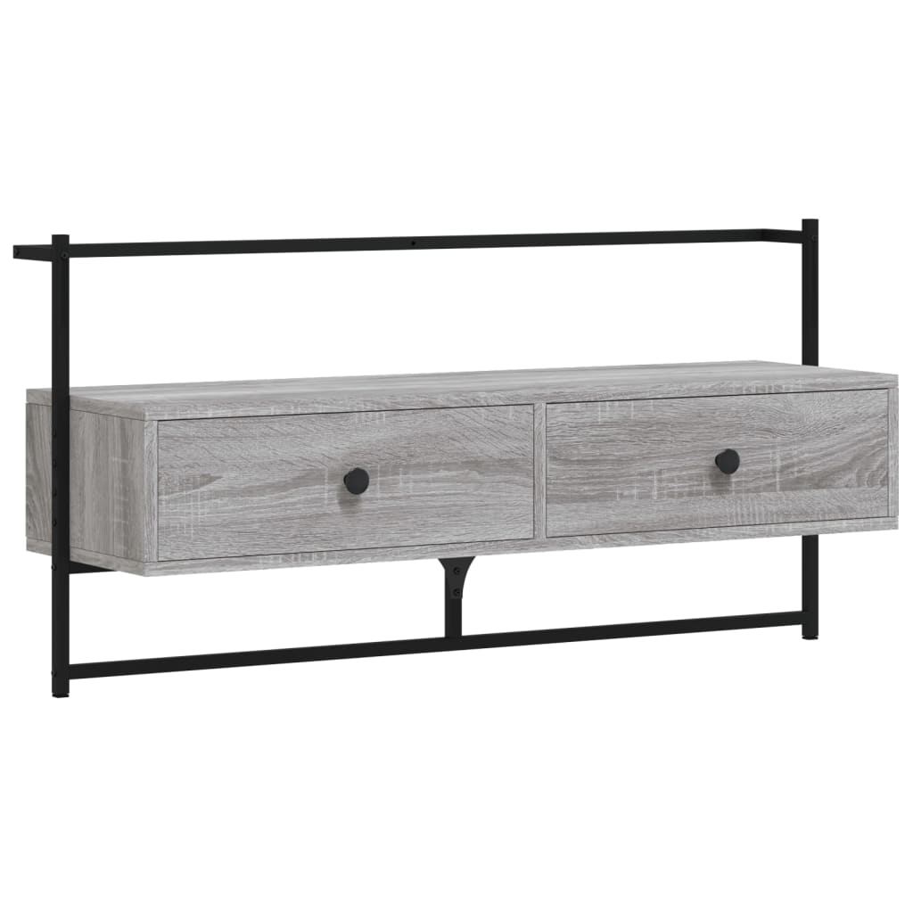 Mobile TV a Muro Grigio Sonoma 100,5x30x51 cm Legno Multistrato