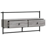 Mobile TV a Muro Grigio Sonoma 100,5x30x51 cm Legno Multistrato