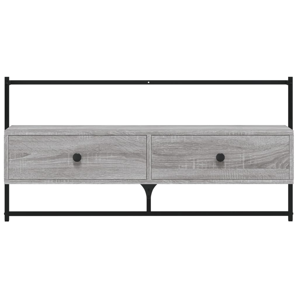 Mobile TV a Muro Grigio Sonoma 100,5x30x51 cm Legno Multistrato