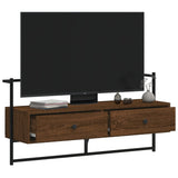 Mobile TV a Muro Rovere Marrone 100,5x30x51cm Legno Multistrato