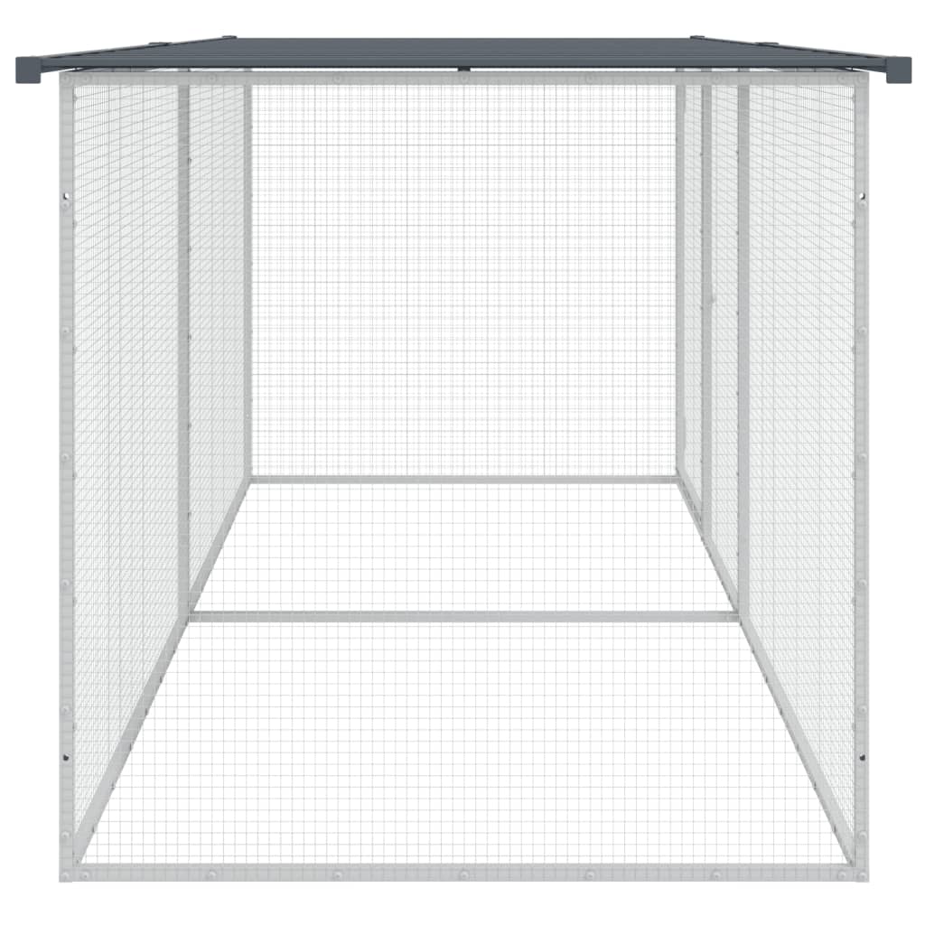 Gabbia Polli con Tetto Antracite 203x98x90 cm Acciaio Zincato