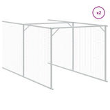 Casetta Cani Tetto Grigio Chiaro 117x609x123 cm Acciaio Zincato